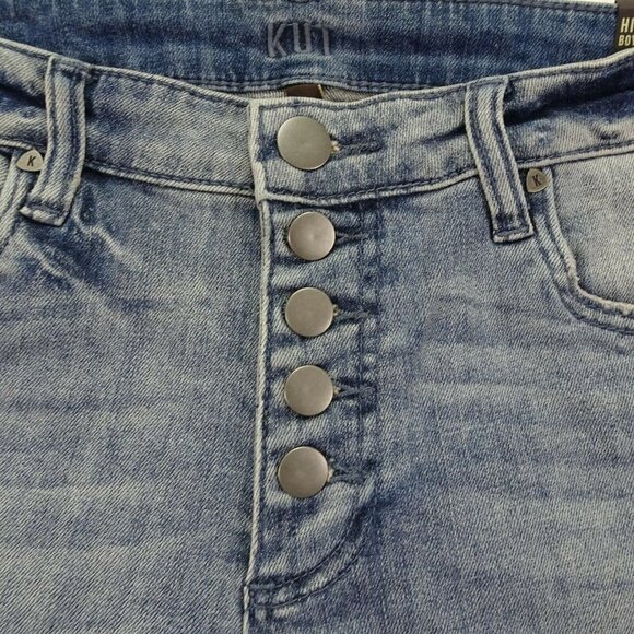 New KUT From The Kloth Boyfriend Denim Shorts Hi-Rise Exposed Button-Fly 4 - Picture 5 of 12